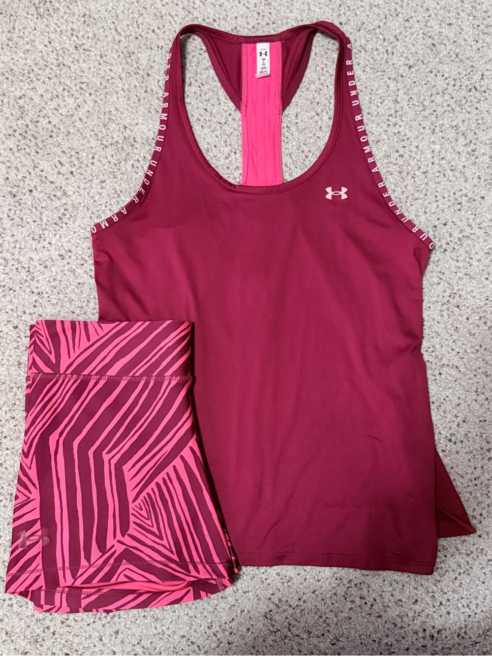 Under Armour Maroon & Pink Matching Set